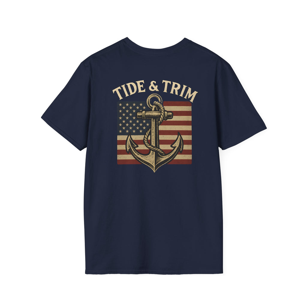 American Flag Anchor Nautical T-Shirt