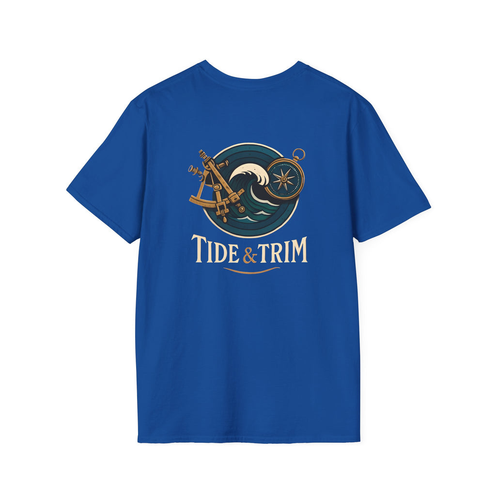 Nautical Navigation Instruments T-Shirt — Marine Compass & Sextant Design