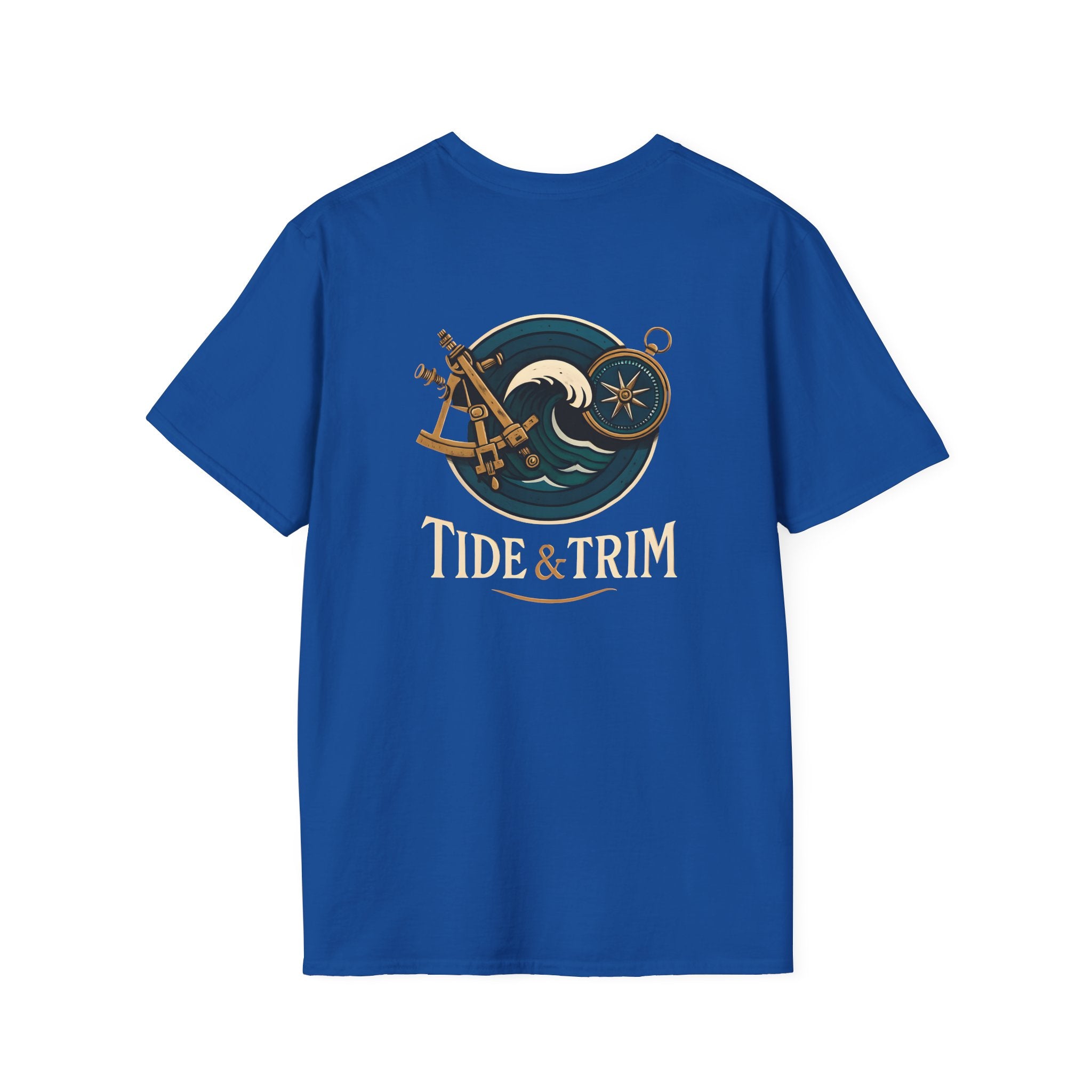 Nautical Navigation Instruments T-Shirt — Marine Compass & Sextant Design