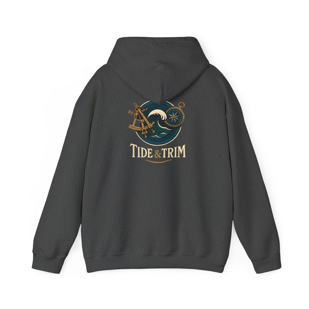 Nautical Navigation Instruments Hoodie — Maritime Compass & Sextant Pullover