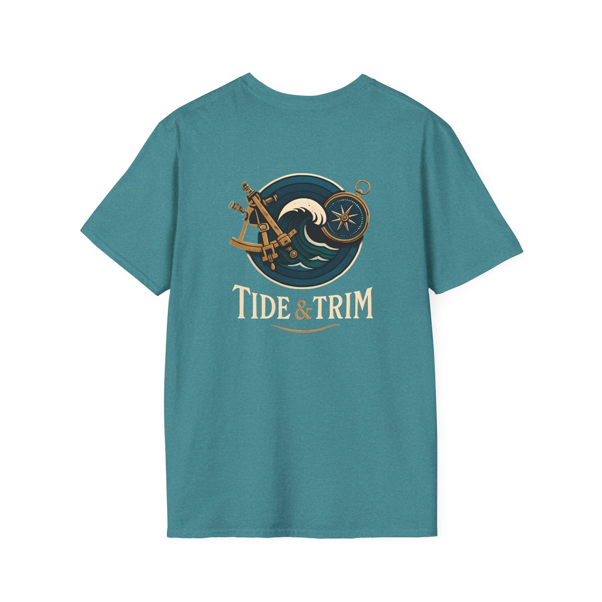 Nautical Navigation Instruments T-Shirt — Marine Compass & Sextant Design
