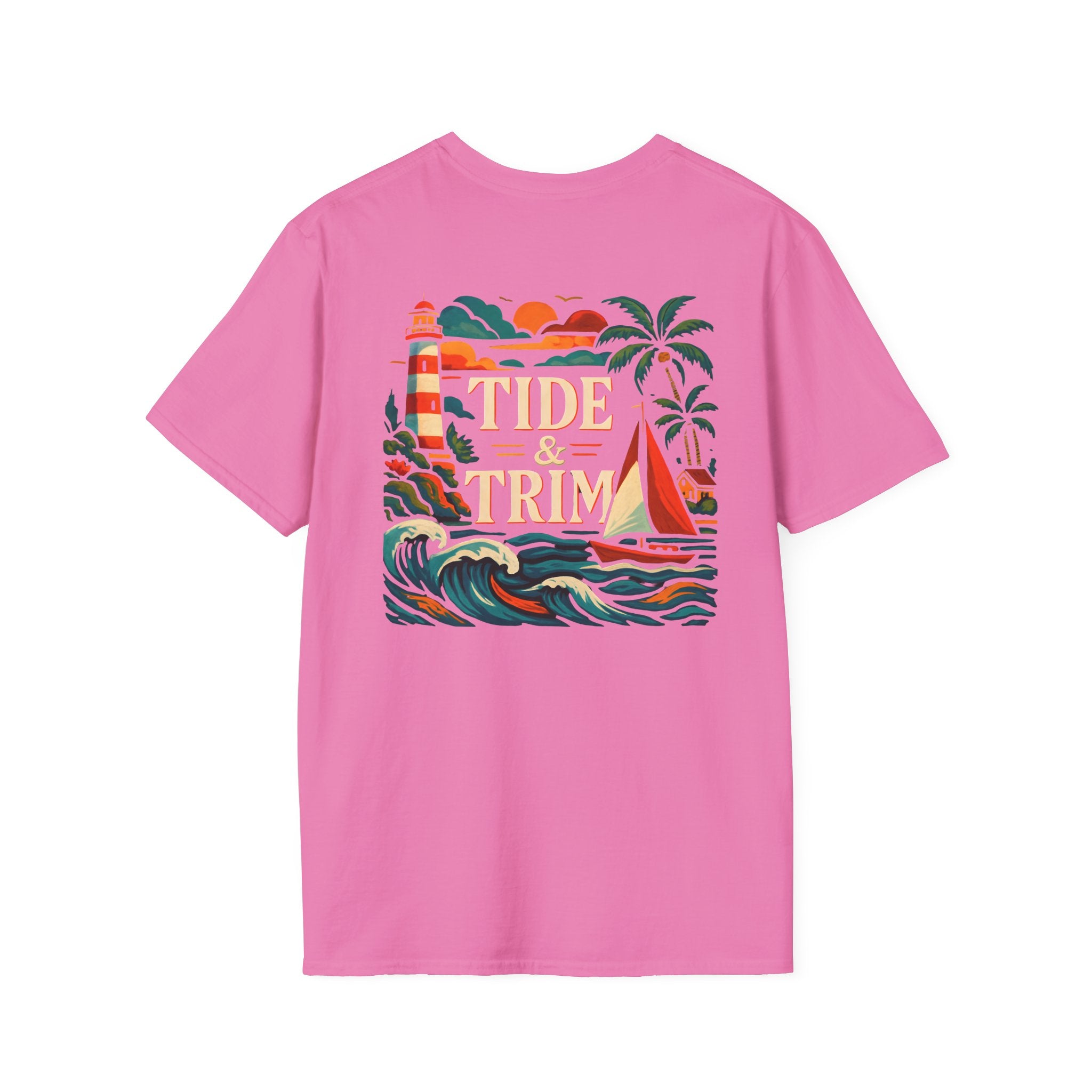 Lighthouse Sailboat Beach T-Shirt — Coastal Graphic Tee