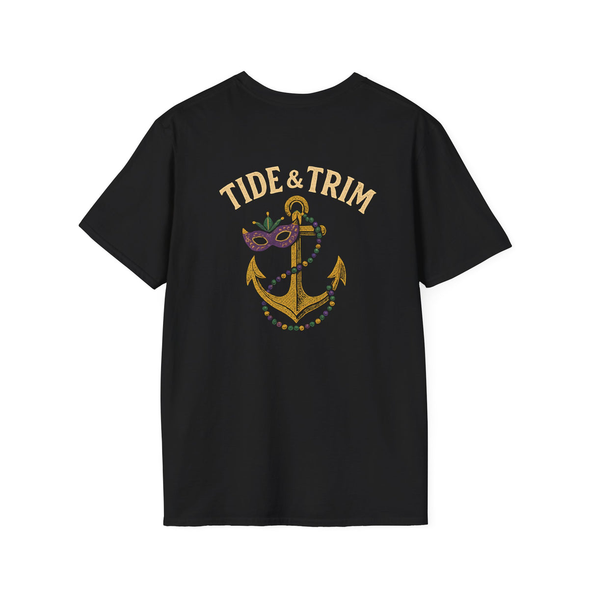 T-Shirt — Tide & Trim Anchor Mardi Gras Mask Tee