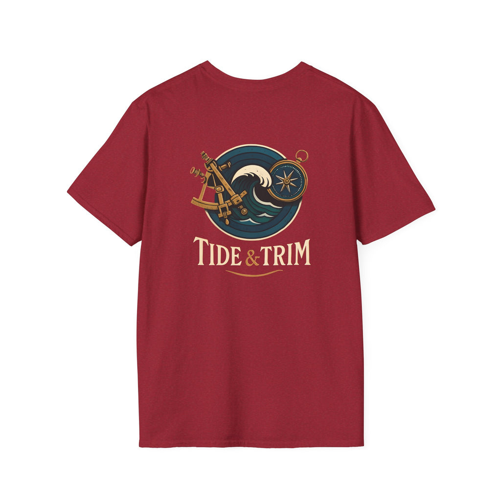 Nautical Navigation Instruments T-Shirt — Marine Compass & Sextant Design