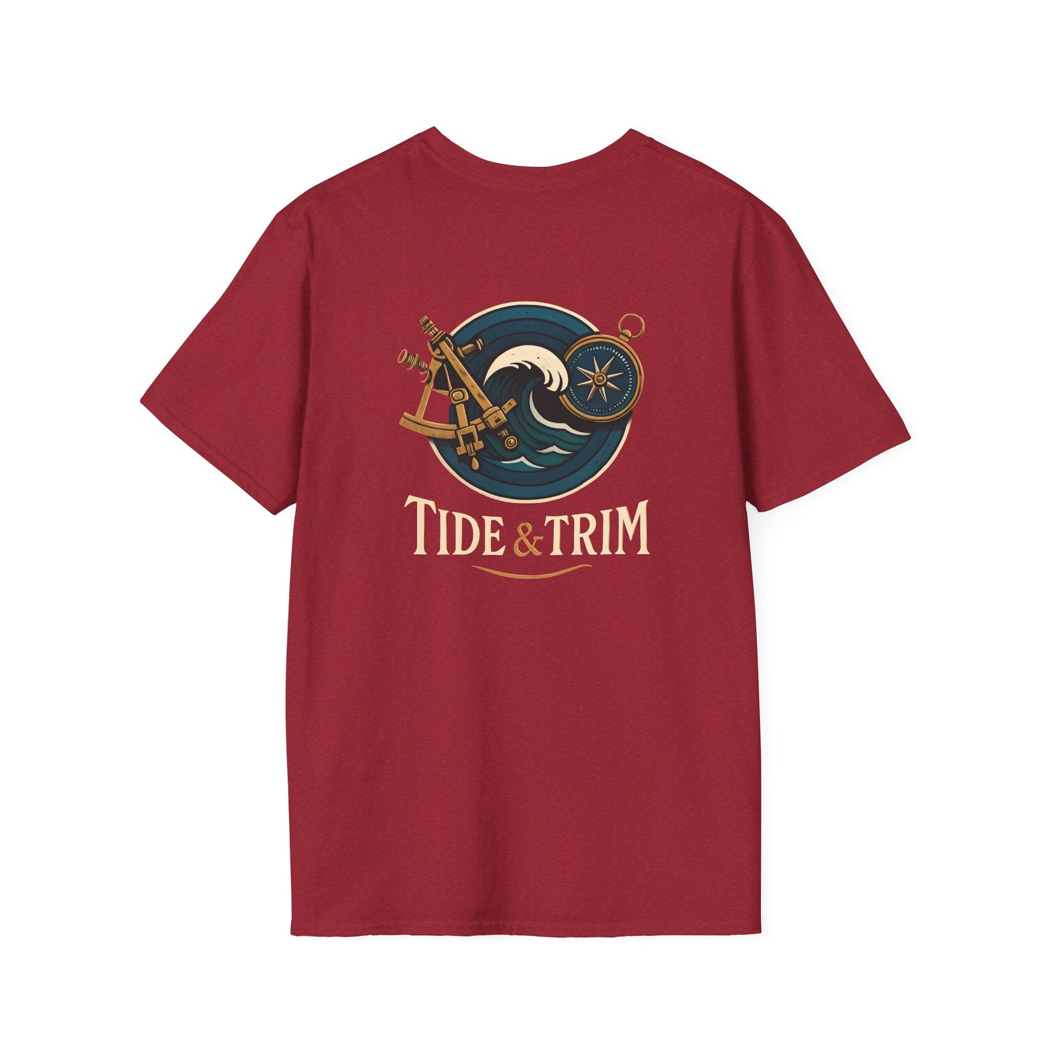 Nautical Navigation Instruments T-Shirt — Marine Compass & Sextant Design