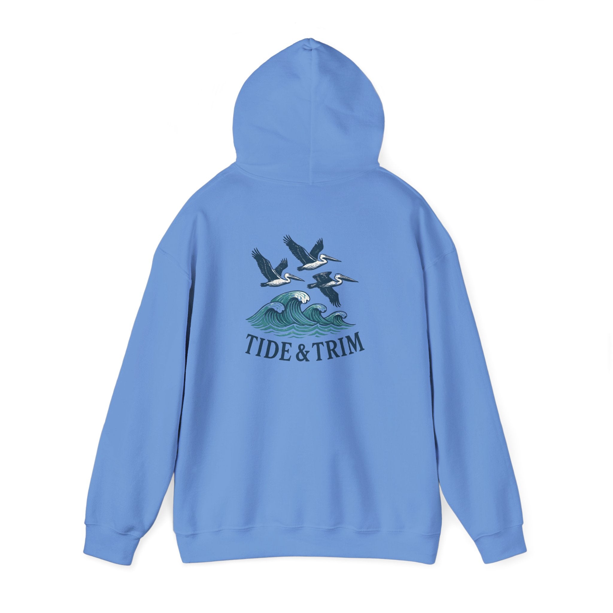 Nautical Pelicans Soaring Hoodie — Pelicans & Waves Crew Sweatshirt