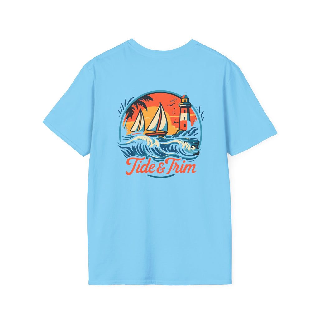 Sailboat & Lighthouse Nautical Sunset T-Shirt
