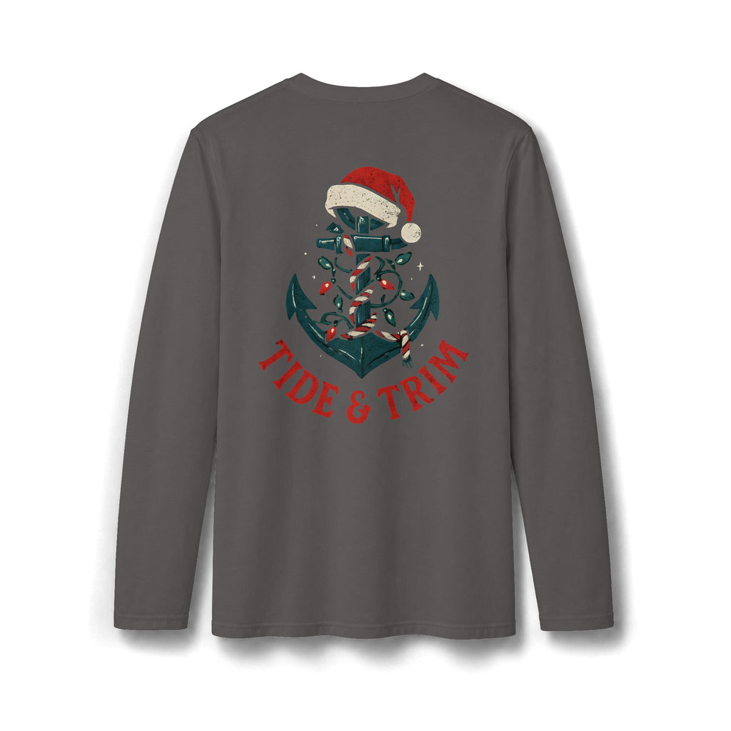 Christmas Santa Hat Anchor Long Sleeve T-Shirt
