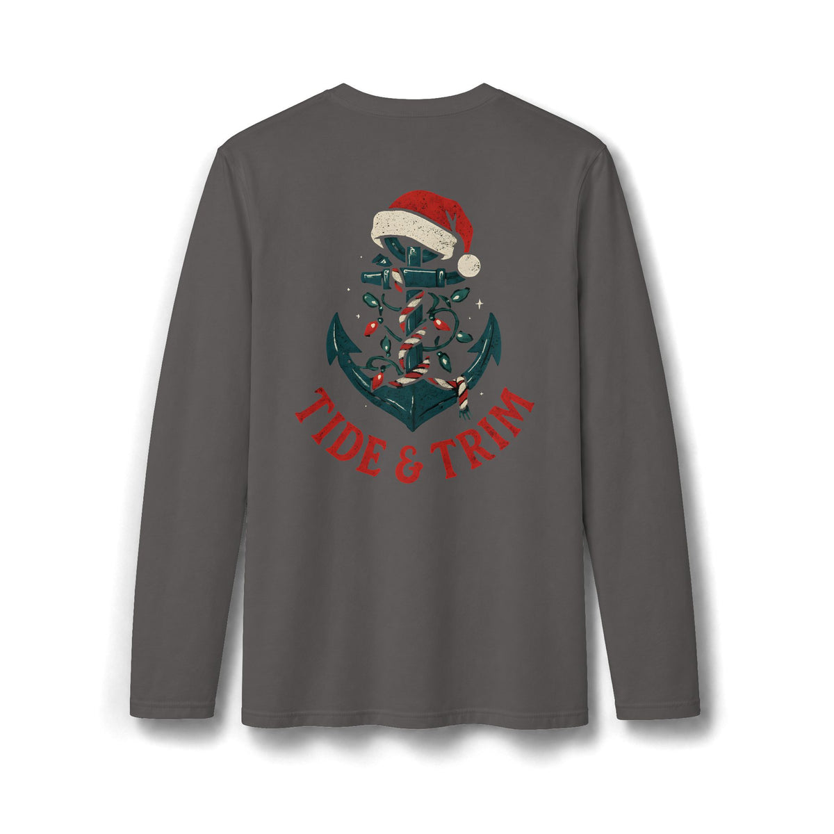Christmas Santa Hat Anchor Long Sleeve T-Shirt