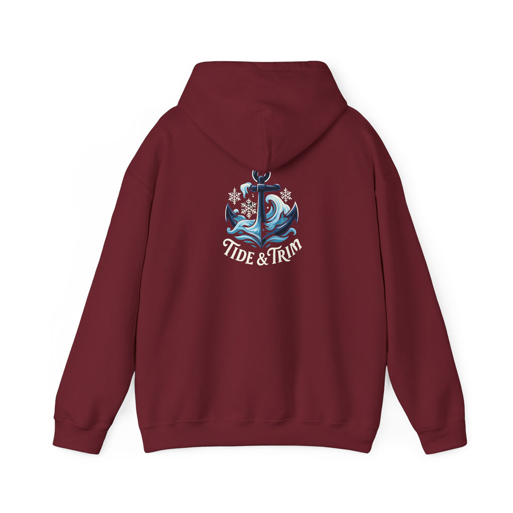 Tide & Trim Anchor Hoodie — Nautical Wave Pullover for Ocean Lovers