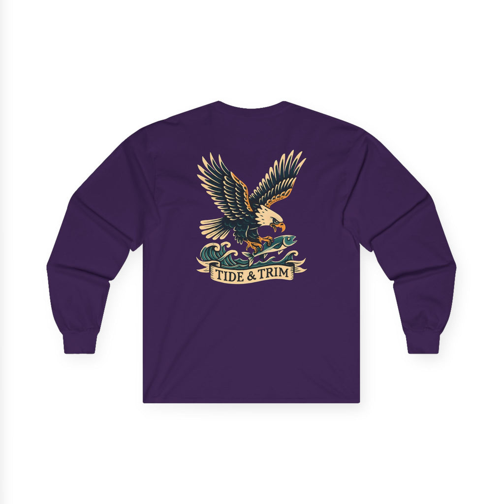Nautical Eagle Fishing Long Sleeve Tee