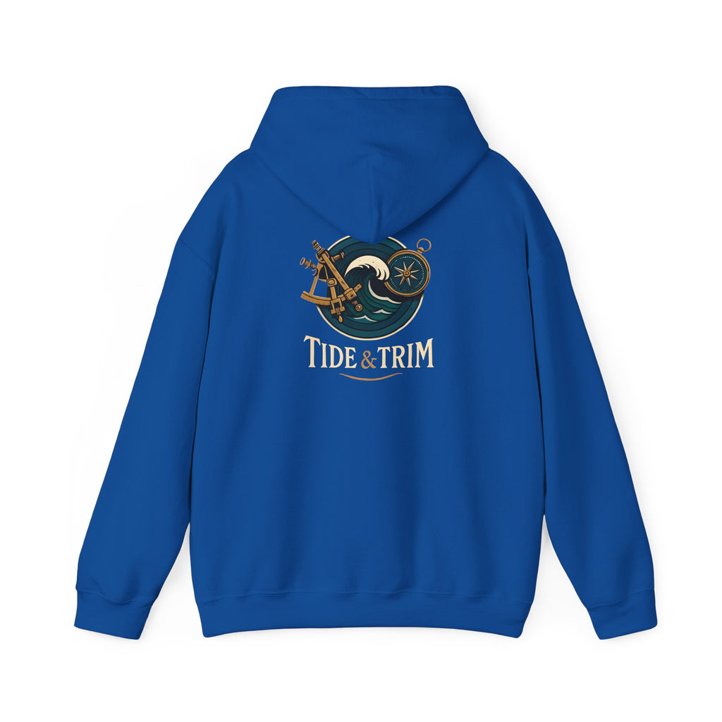 Nautical Navigation Instruments Hoodie — Maritime Compass & Sextant Pullover