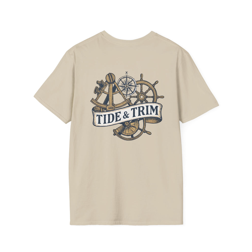 Nautical Anchor & Helm T-Shirt — Classic Maritime Anchor and Ship Wheel Tee
