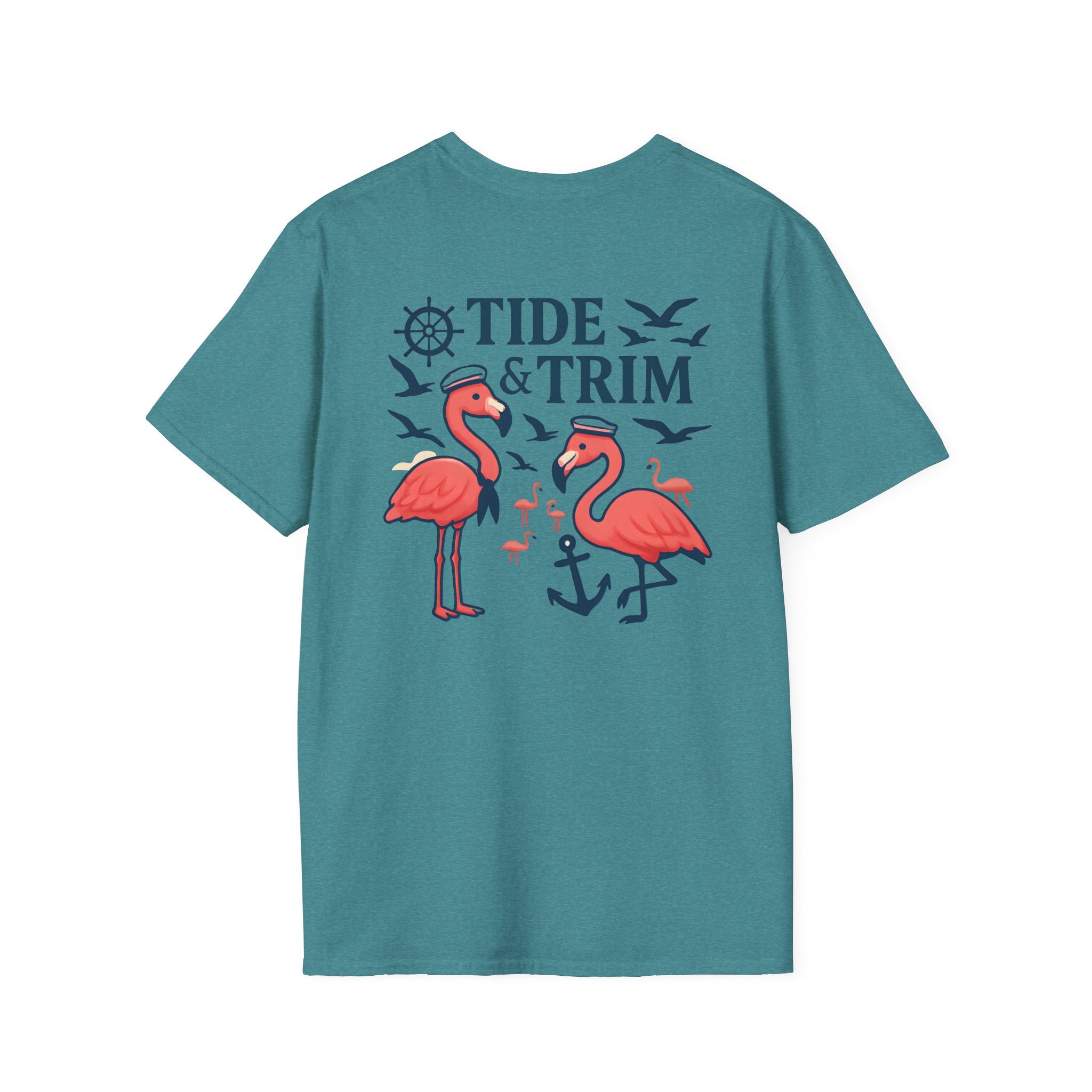 Nautical Flamingo Anchor T-Shirt — Beachy Tropical Sailor Tee
