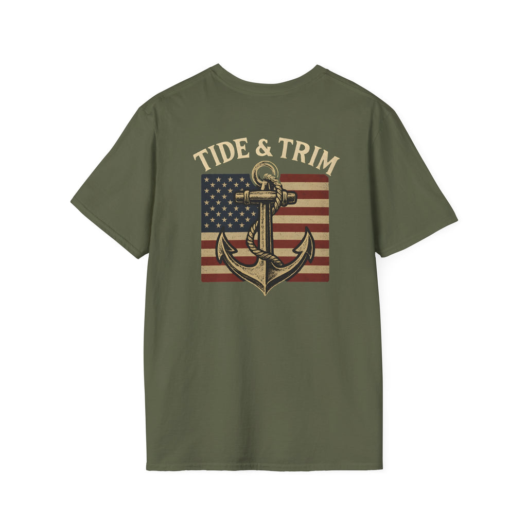 American Flag Anchor Nautical T-Shirt