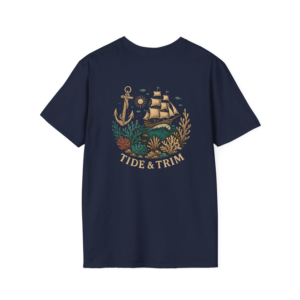 Nautical Anchor & Pirate Ship Coral Reef T-Shirt