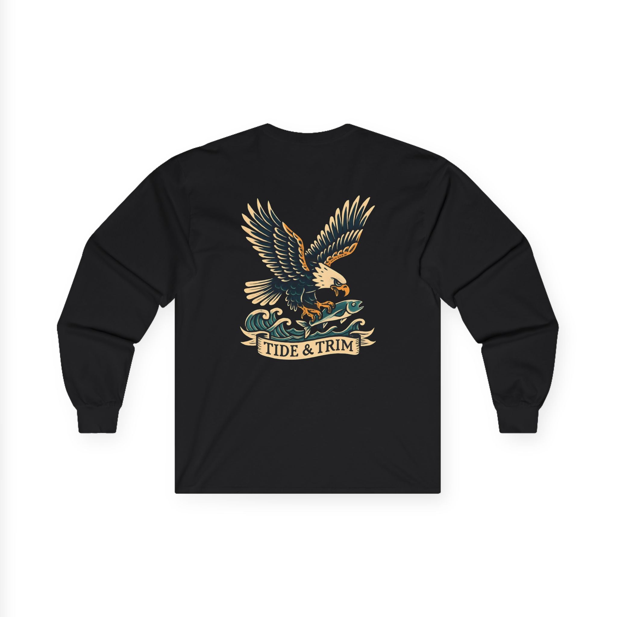Nautical Eagle Fishing Long Sleeve Tee