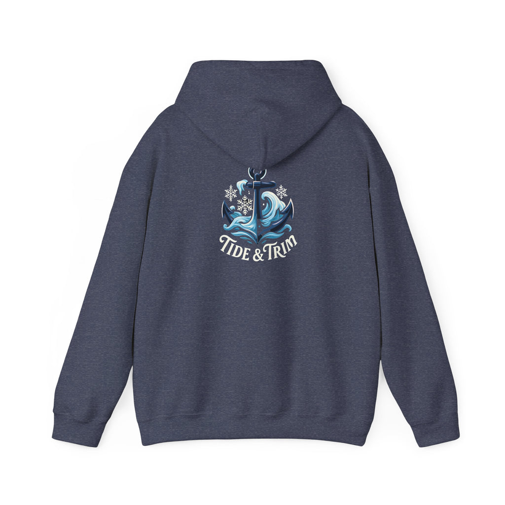 Tide & Trim Anchor Hoodie — Nautical Wave Pullover for Ocean Lovers
