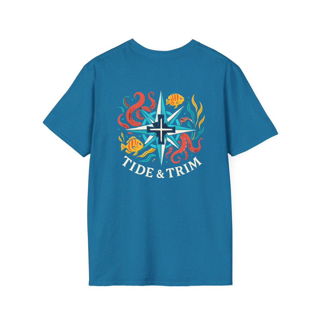 Compass Octopus Nautical T-Shirt — Sea Life Adventure Tee