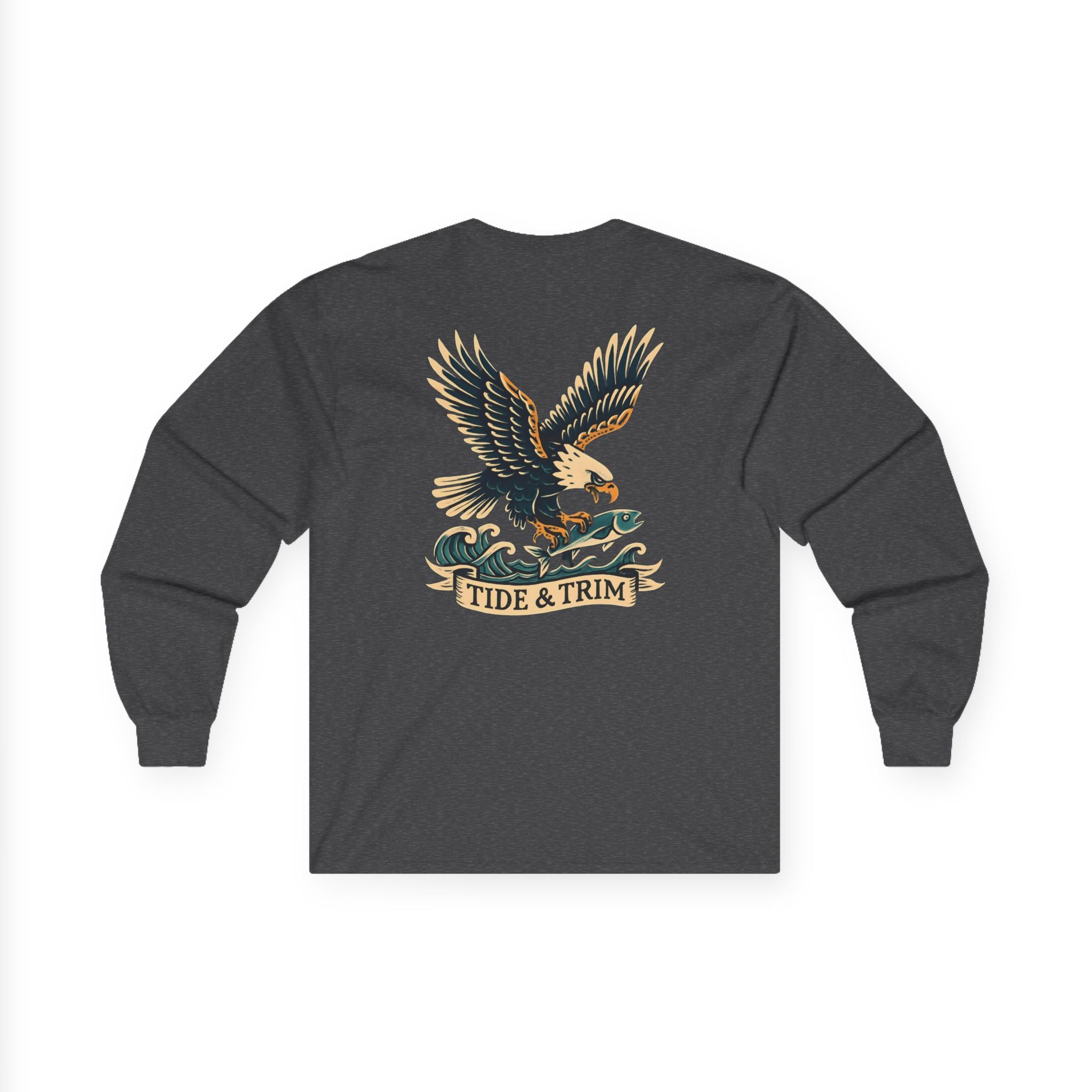 Nautical Eagle Fishing Long Sleeve Tee