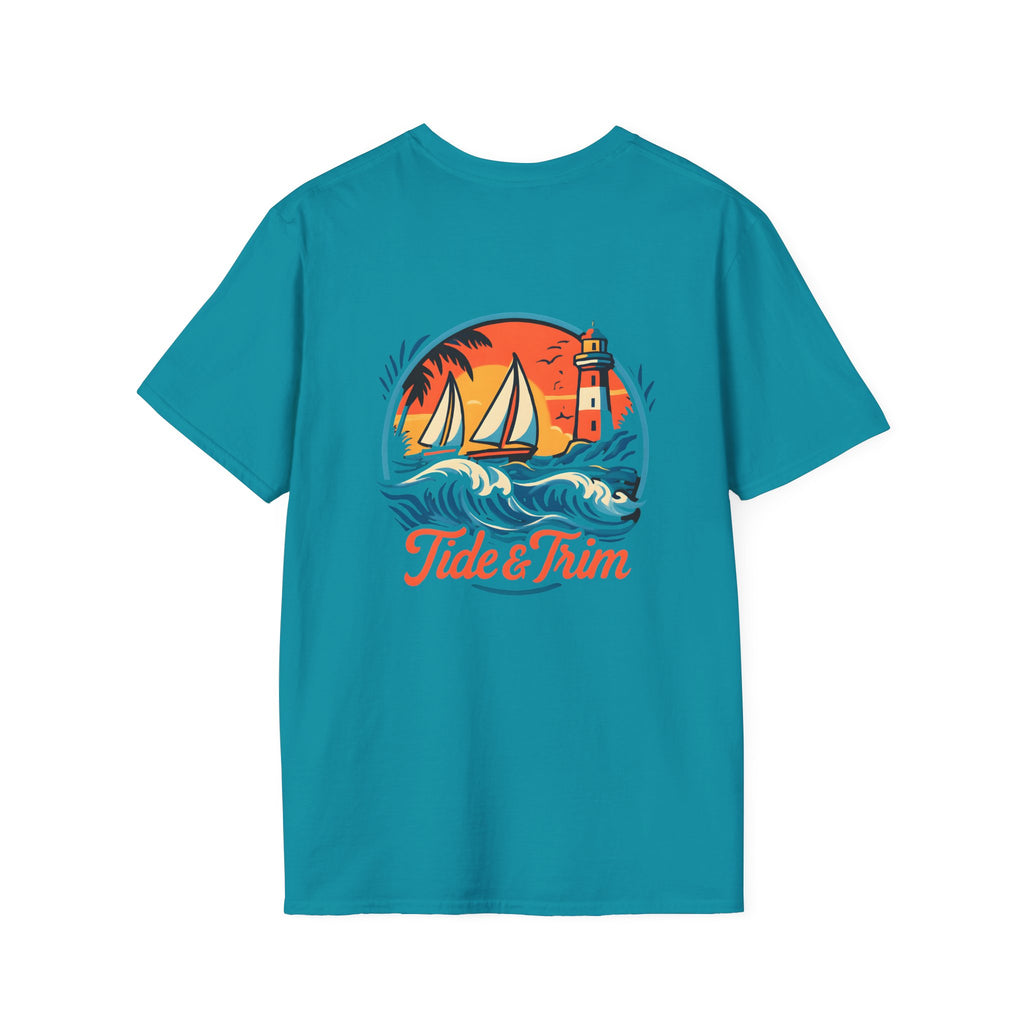 Sailboat & Lighthouse Nautical Sunset T-Shirt