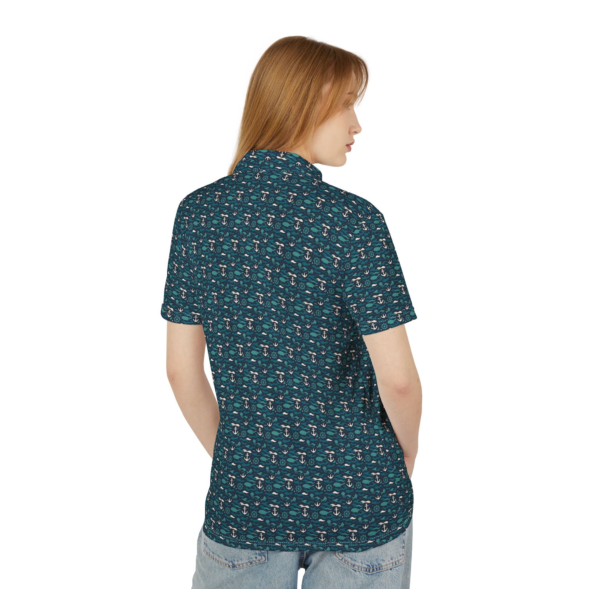 Nautical Pattern Polo Shirt — Marine-Inspired  Polo