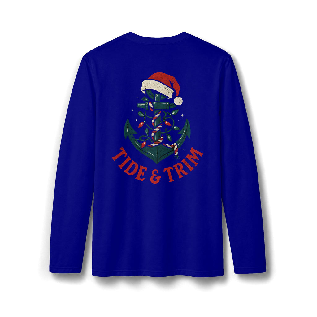 Christmas Santa Hat Anchor Long Sleeve T-Shirt