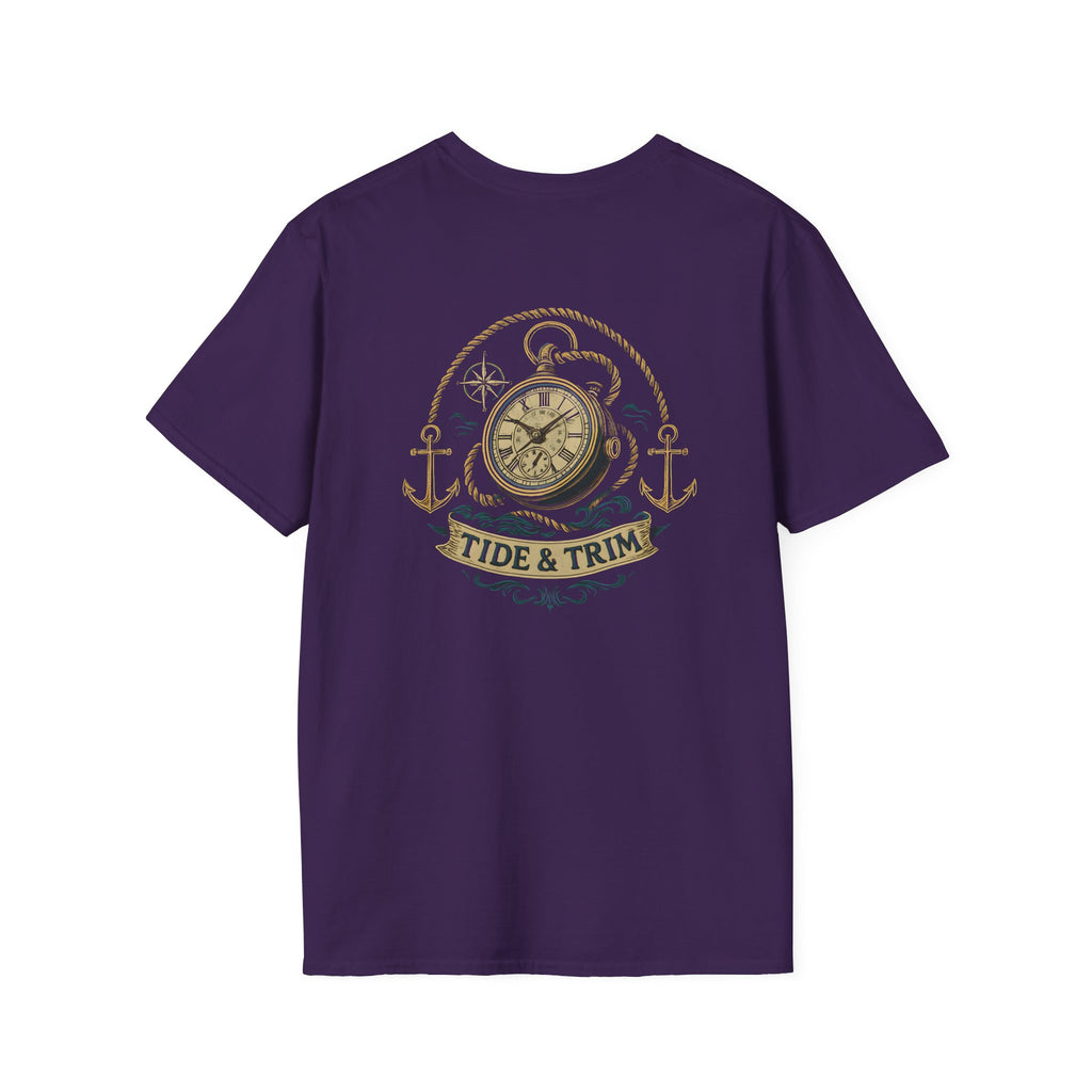 Nautical Compass T-Shirt — Tide & Trim Vintage Anchor Design