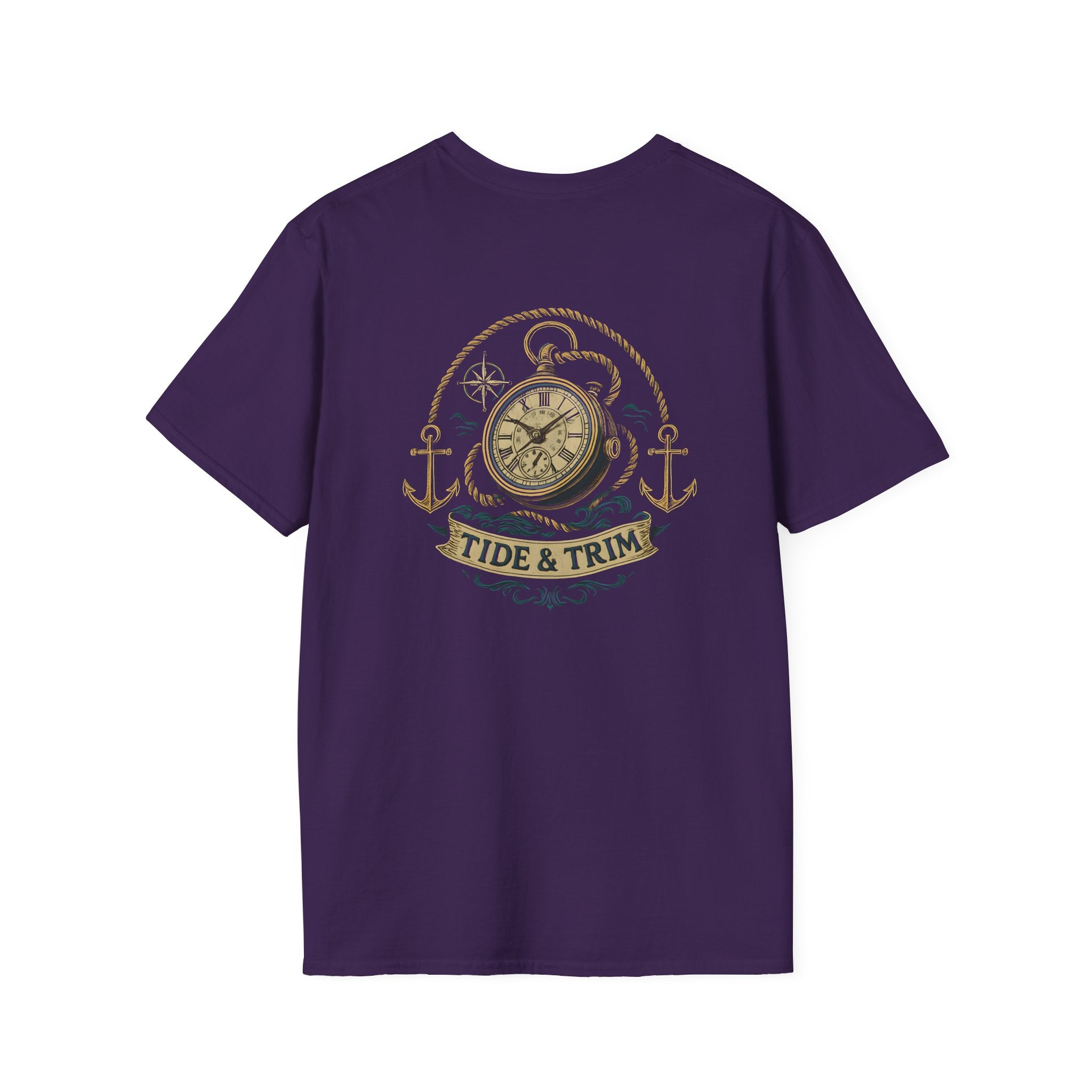 Nautical Compass T-Shirt — Tide & Trim Vintage Anchor Design