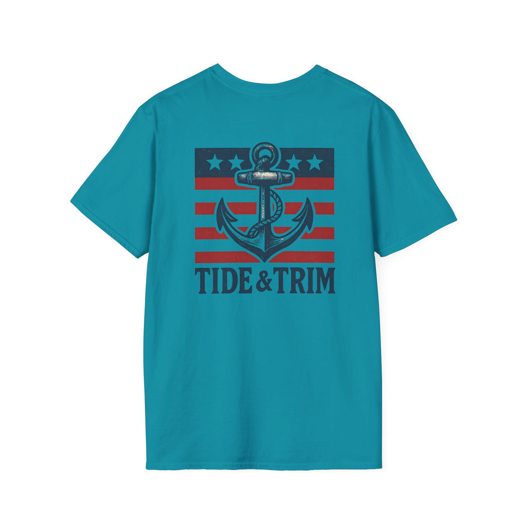 Patriotic Anchor Nautical T-Shirt — Tide & Trim Flag Design