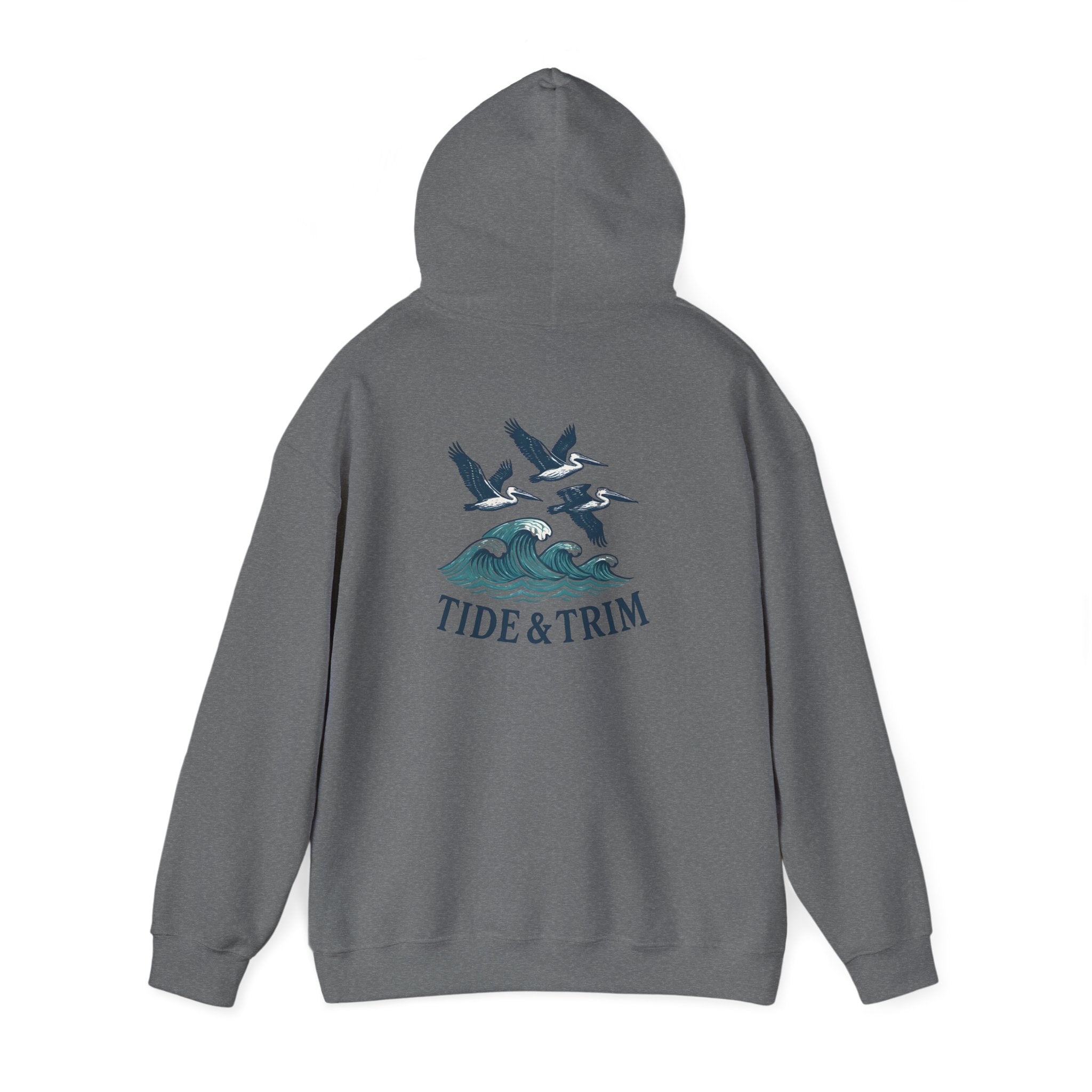 Nautical Pelicans Soaring Hoodie — Pelicans & Waves Crew Sweatshirt