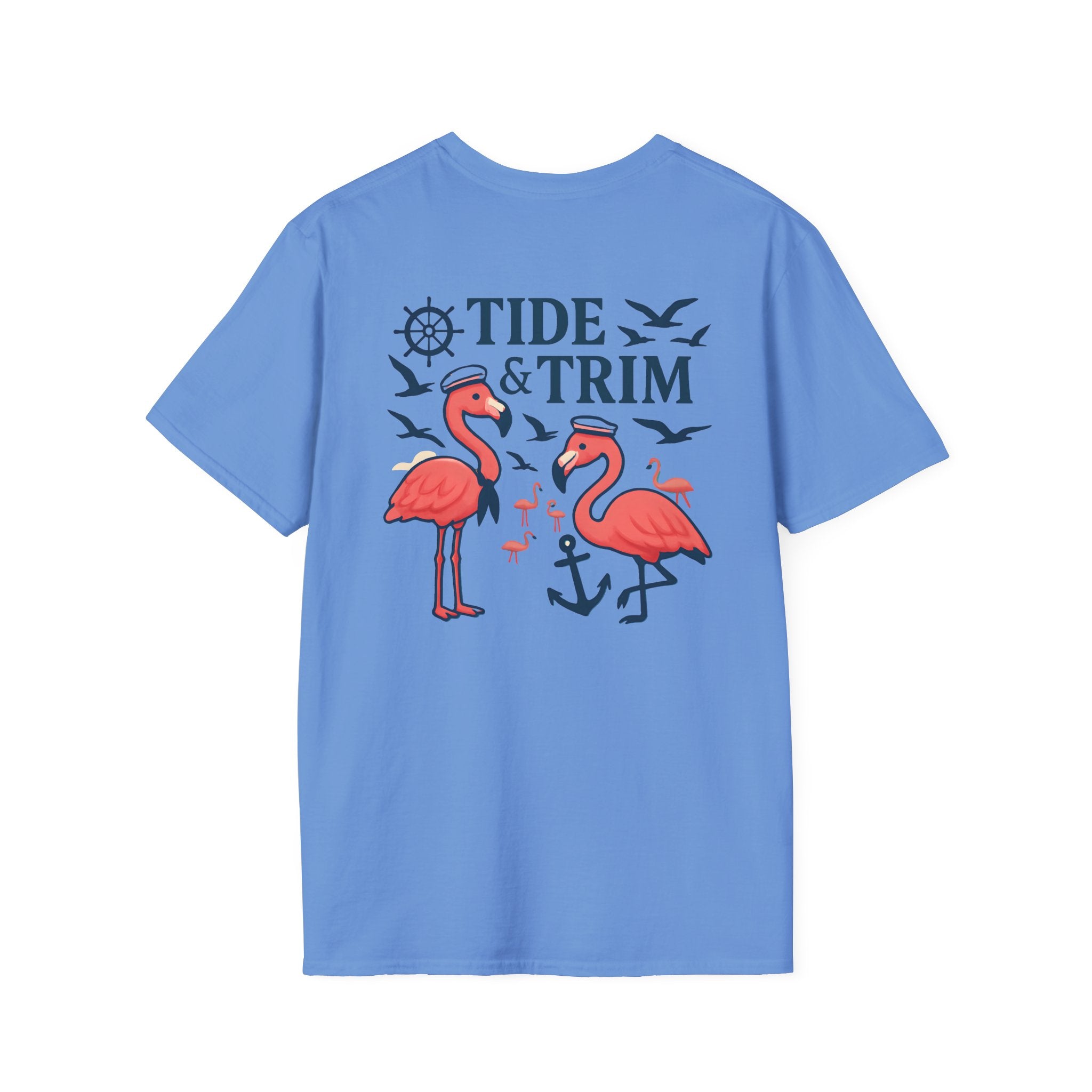 Nautical Flamingo Anchor T-Shirt — Beachy Tropical Sailor Tee