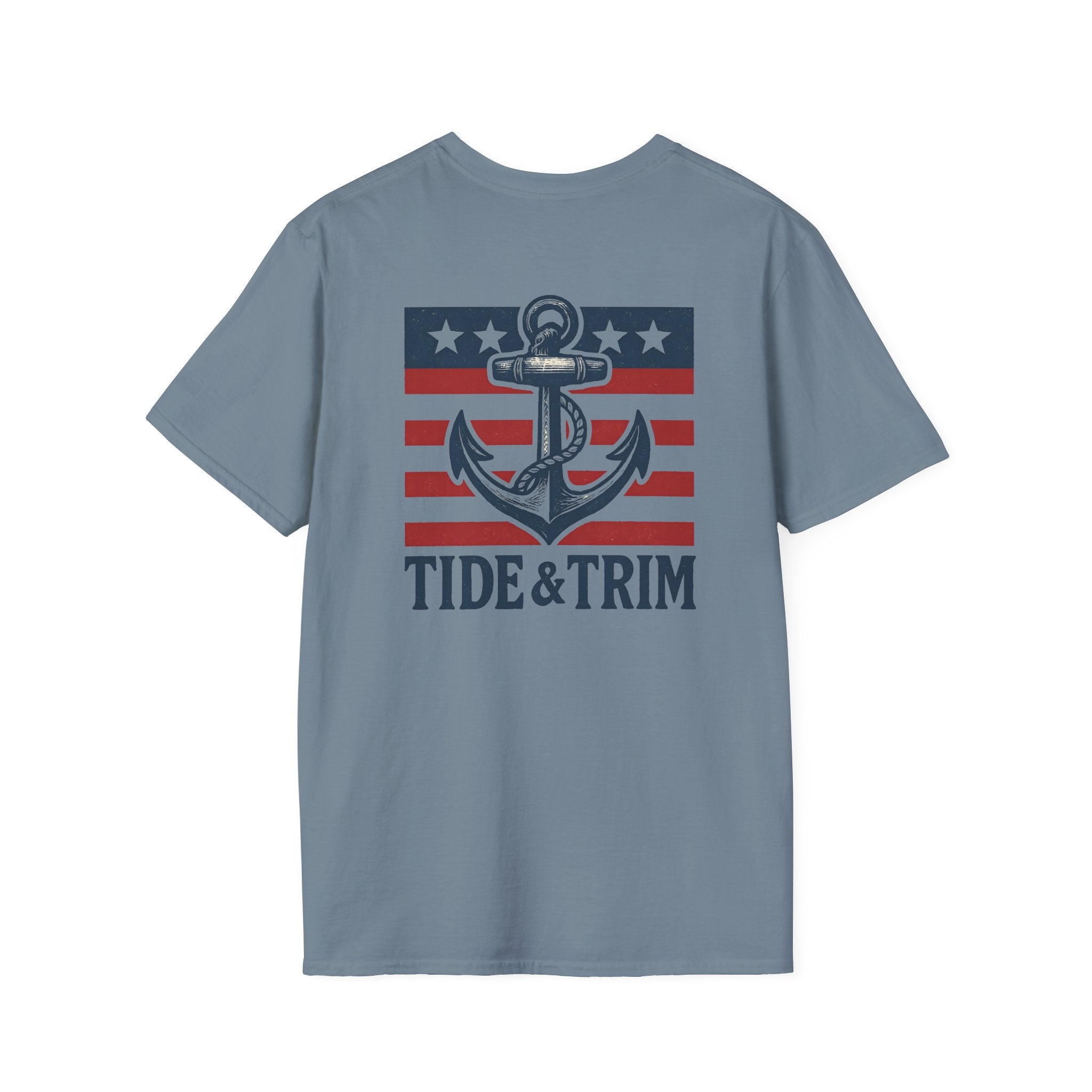 Patriotic Anchor Nautical T-Shirt — Tide & Trim Flag Design
