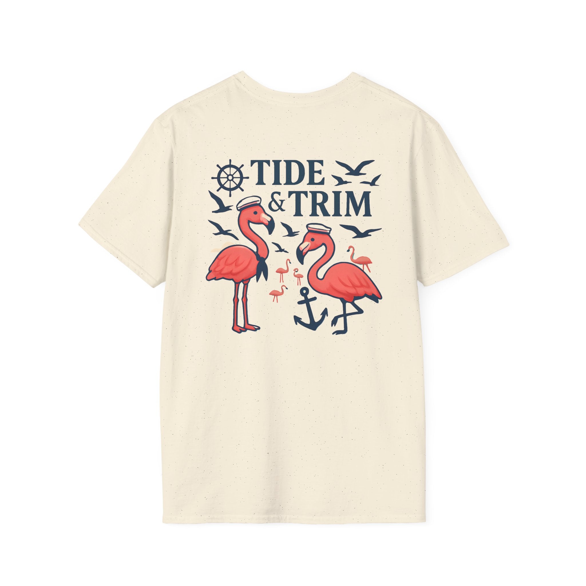 Nautical Flamingo Anchor T-Shirt — Beachy Tropical Sailor Tee