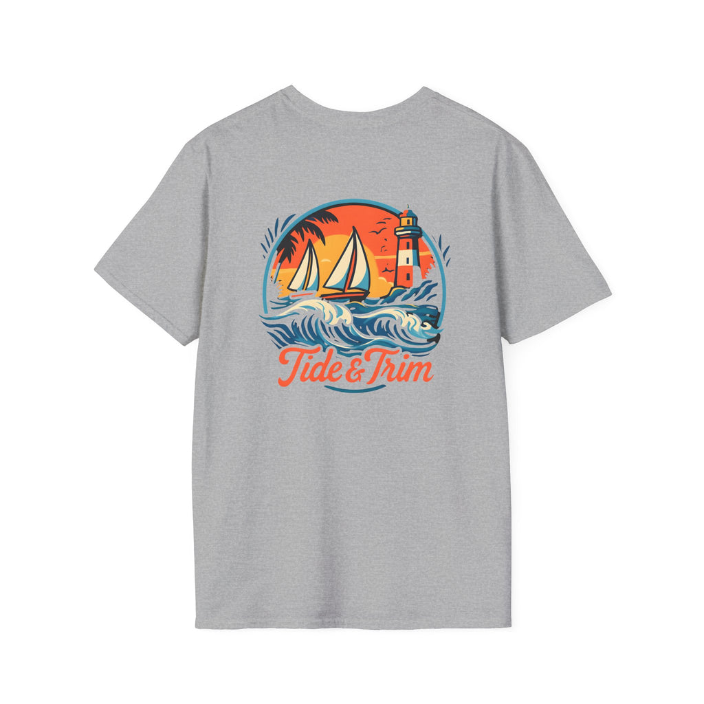 Sailboat & Lighthouse Nautical Sunset T-Shirt