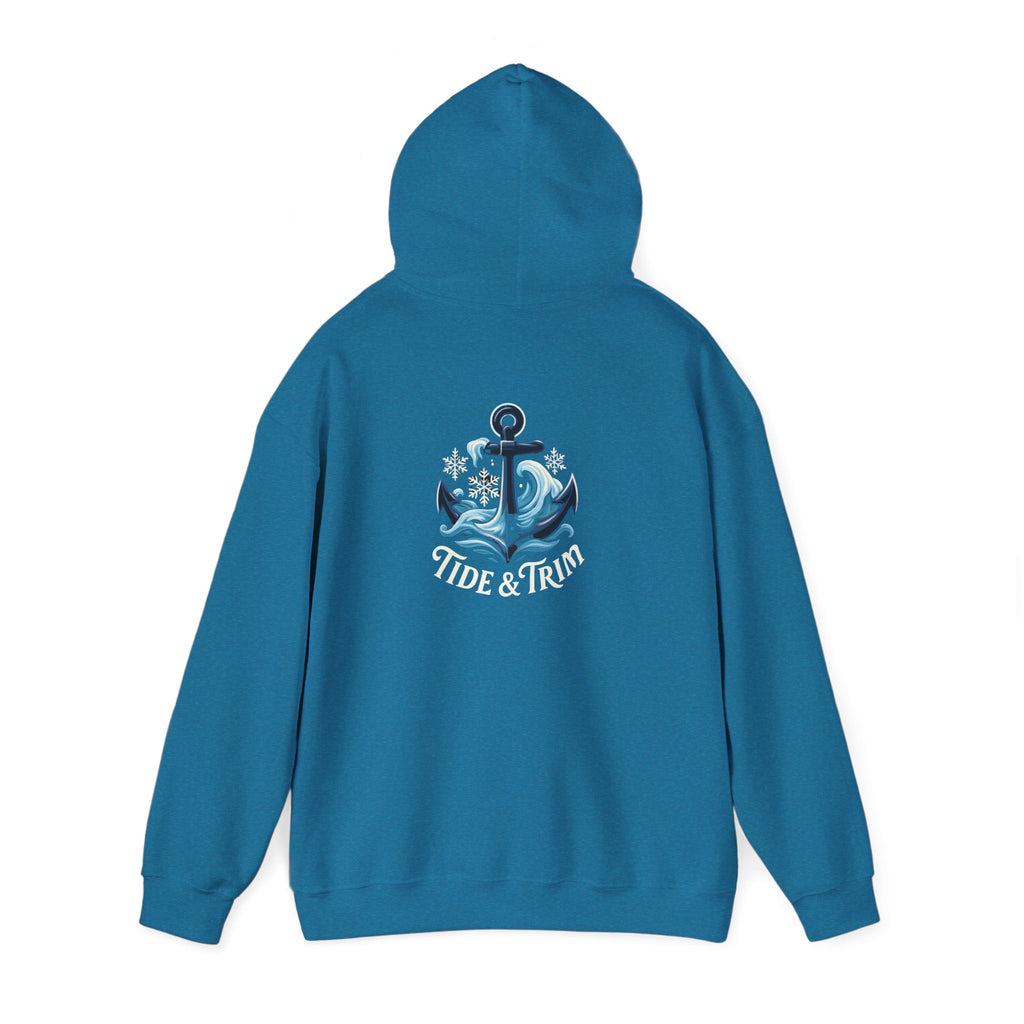 Tide & Trim Anchor Hoodie — Nautical Wave Pullover for Ocean Lovers