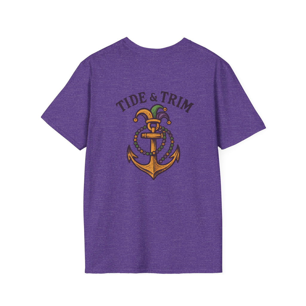 Tide & Trim Anchor T-Shirt — Nautical Mardi Gras Graphic Tee