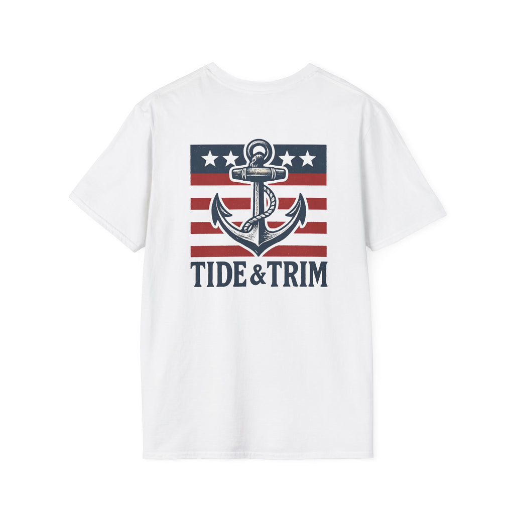 Patriotic Anchor Nautical T-Shirt — Tide & Trim Flag Design