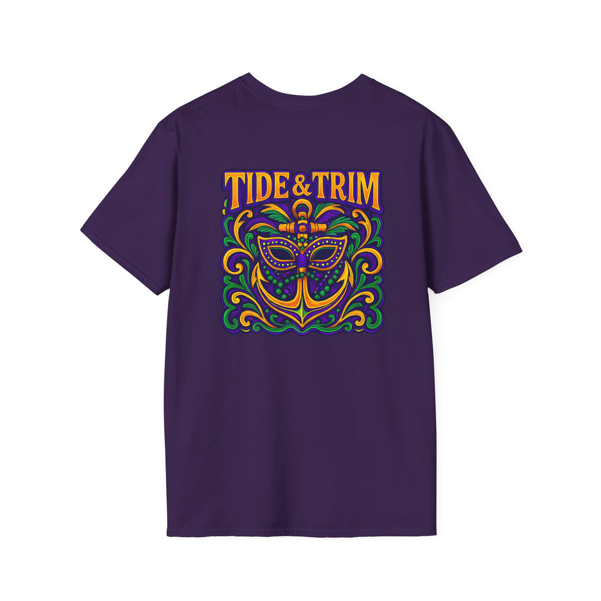 T-Shirt — Tide & Trim Mardi Gras Mask Anchor Graphic