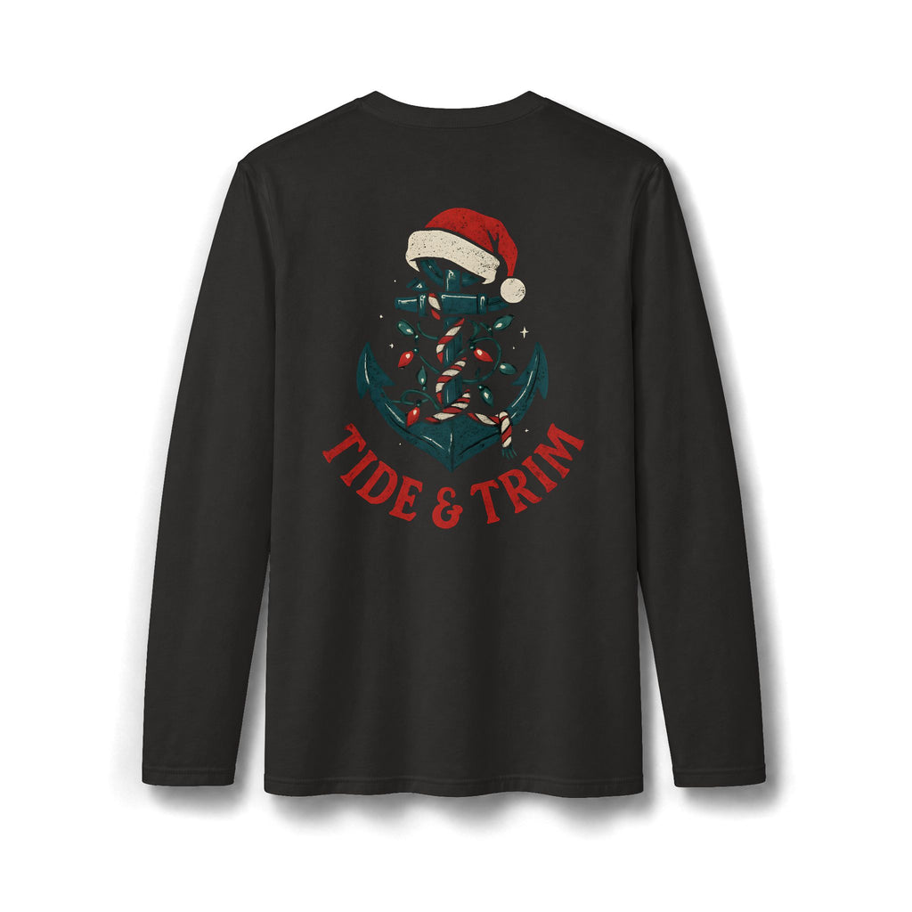 Christmas Santa Hat Anchor Long Sleeve T-Shirt