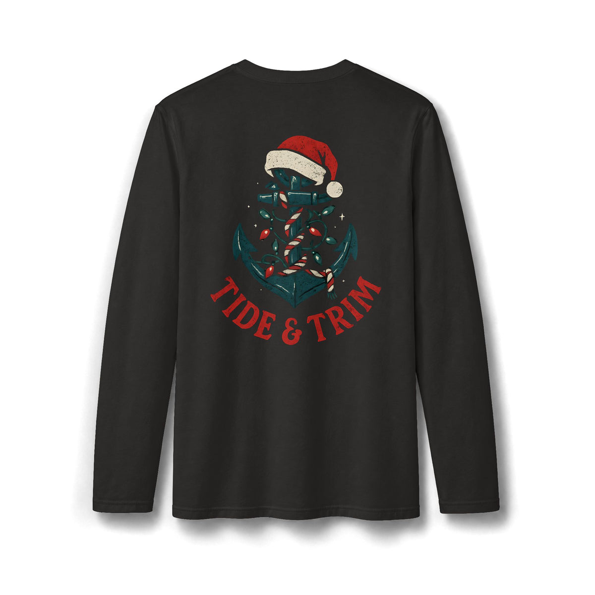 Christmas Santa Hat Anchor Long Sleeve T-Shirt