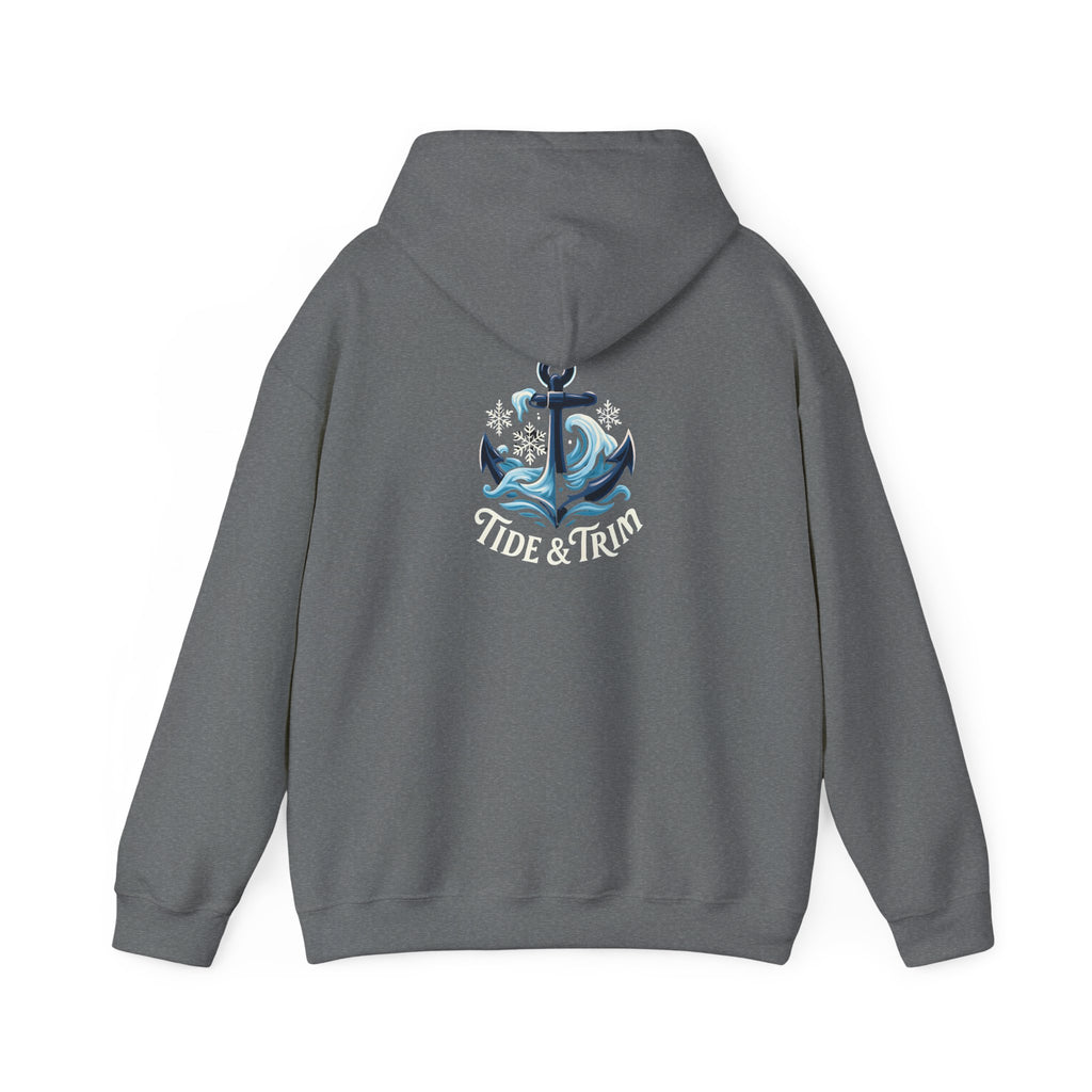 Tide & Trim Anchor Hoodie — Nautical Wave Pullover for Ocean Lovers
