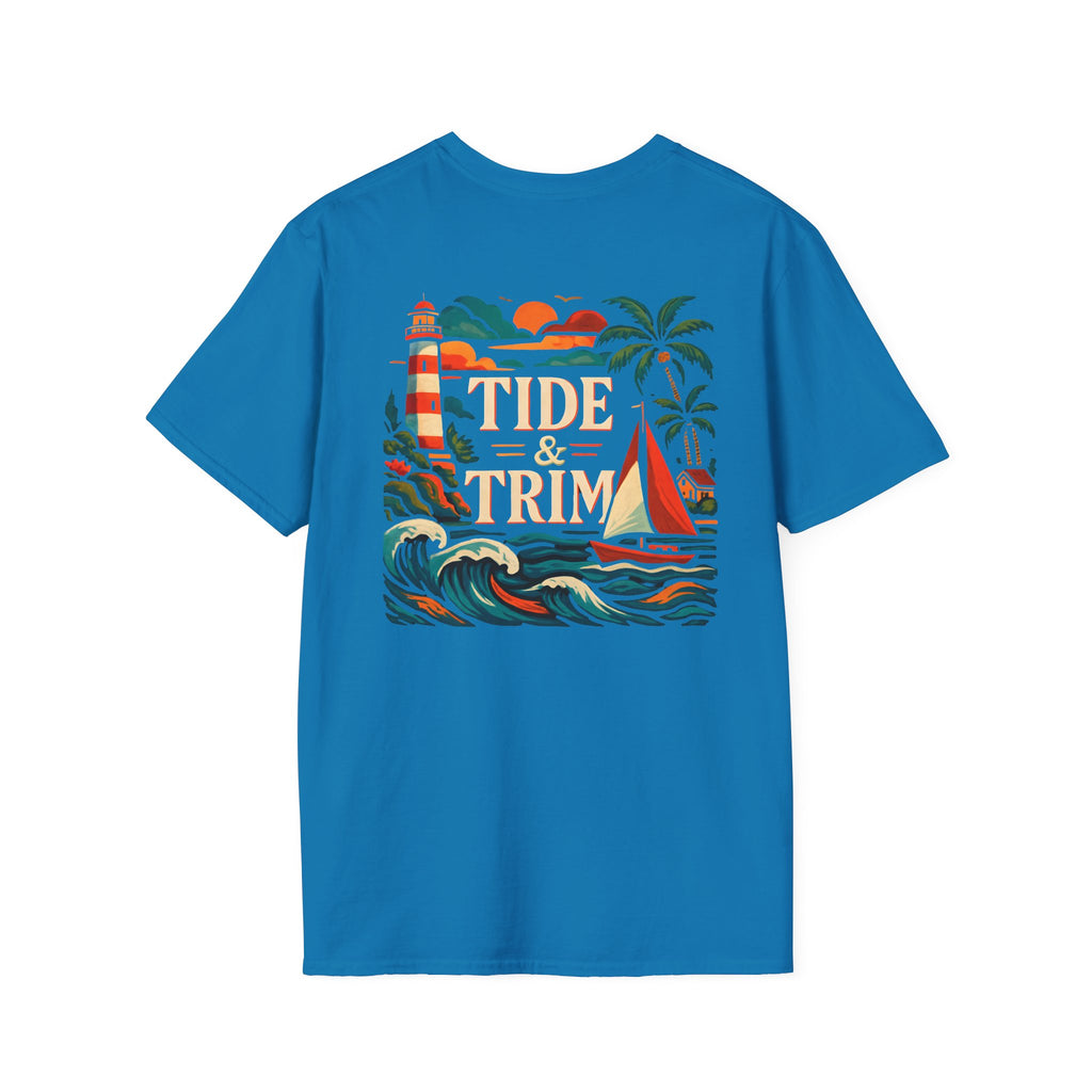 Lighthouse Sailboat Beach T-Shirt — Coastal Graphic Tee