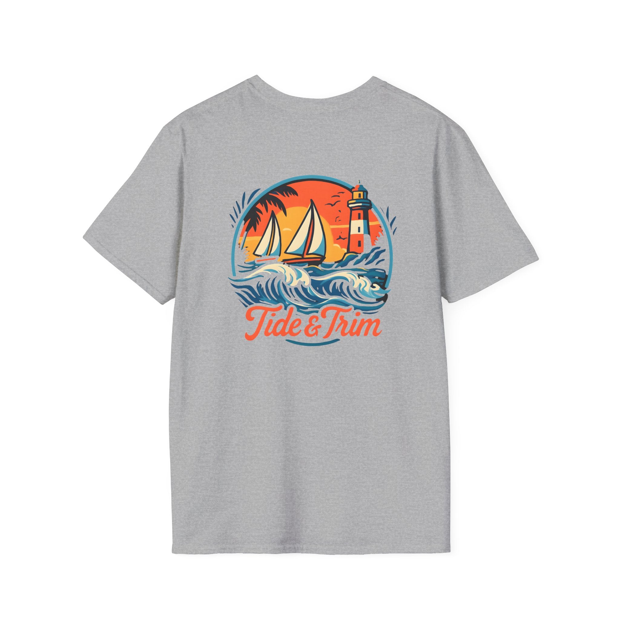 Sailboat & Lighthouse Nautical Sunset T-Shirt