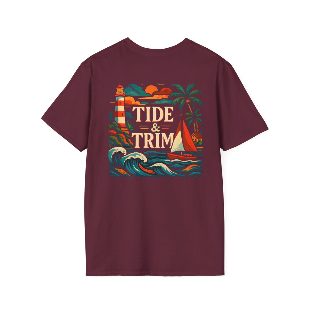 Lighthouse Sailboat Beach T-Shirt — Coastal Graphic Tee