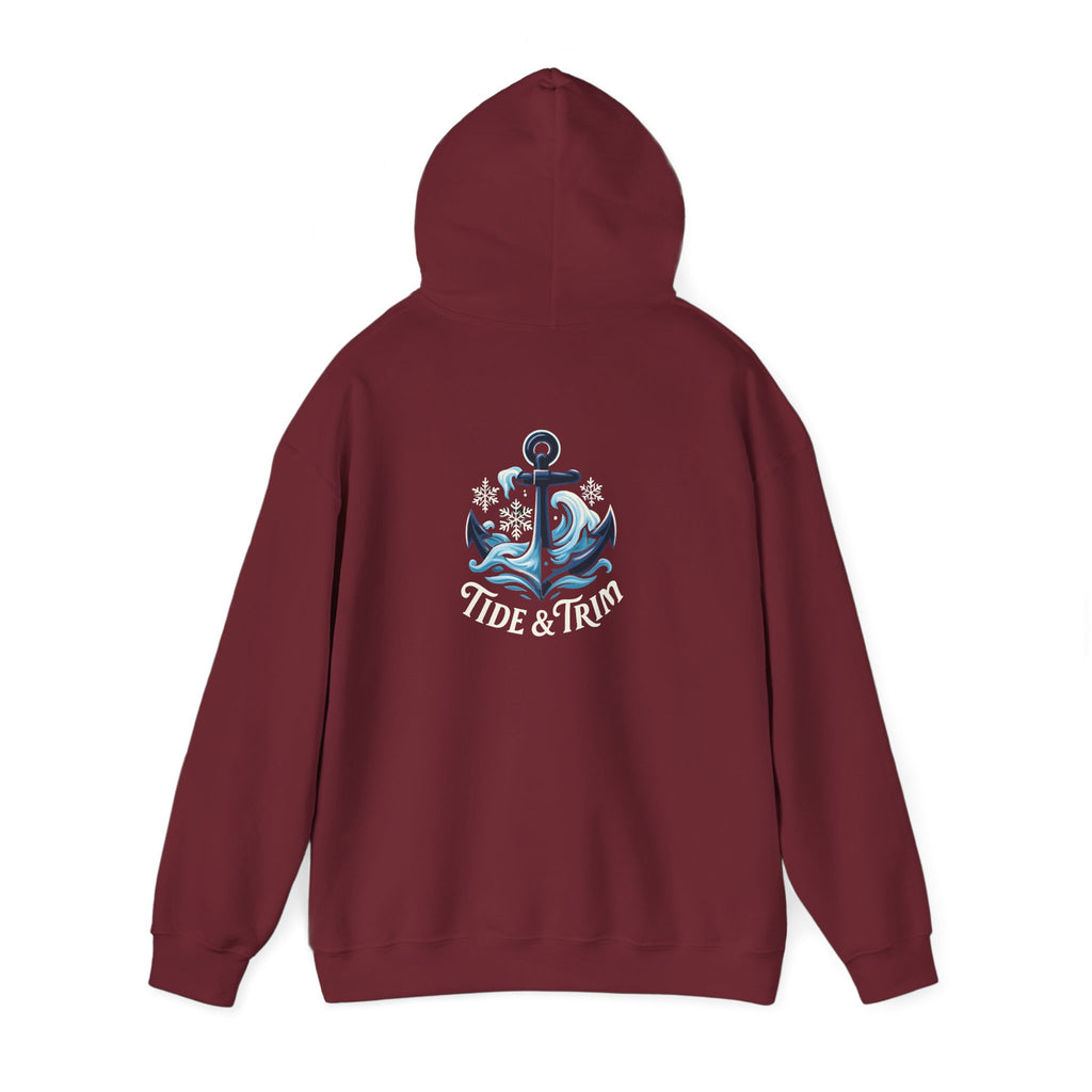 Tide & Trim Anchor Hoodie — Nautical Wave Pullover for Ocean Lovers