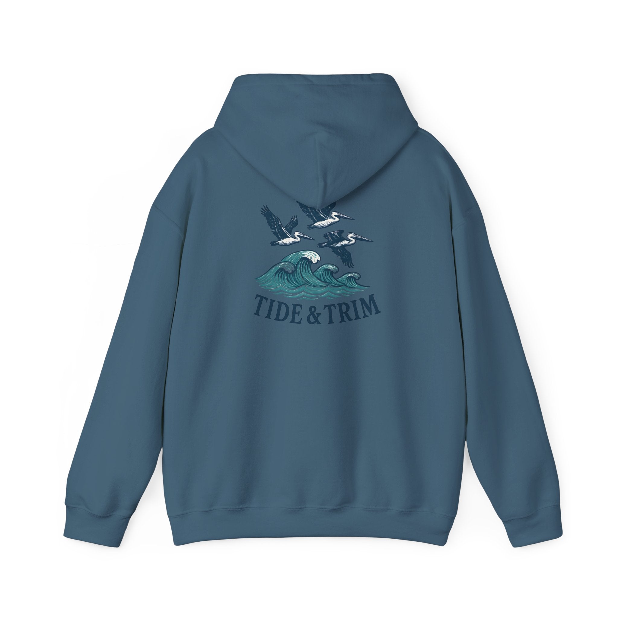 Nautical Pelicans Soaring Hoodie — Pelicans & Waves Crew Sweatshirt