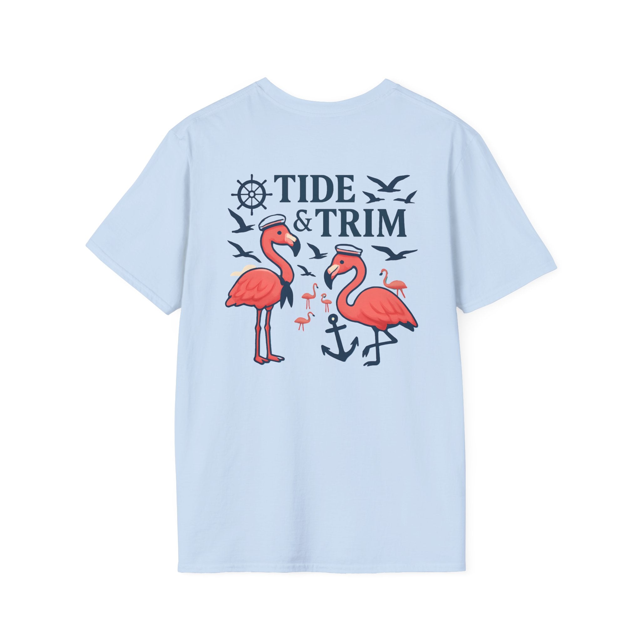 Nautical Flamingo Anchor T-Shirt — Beachy Tropical Sailor Tee