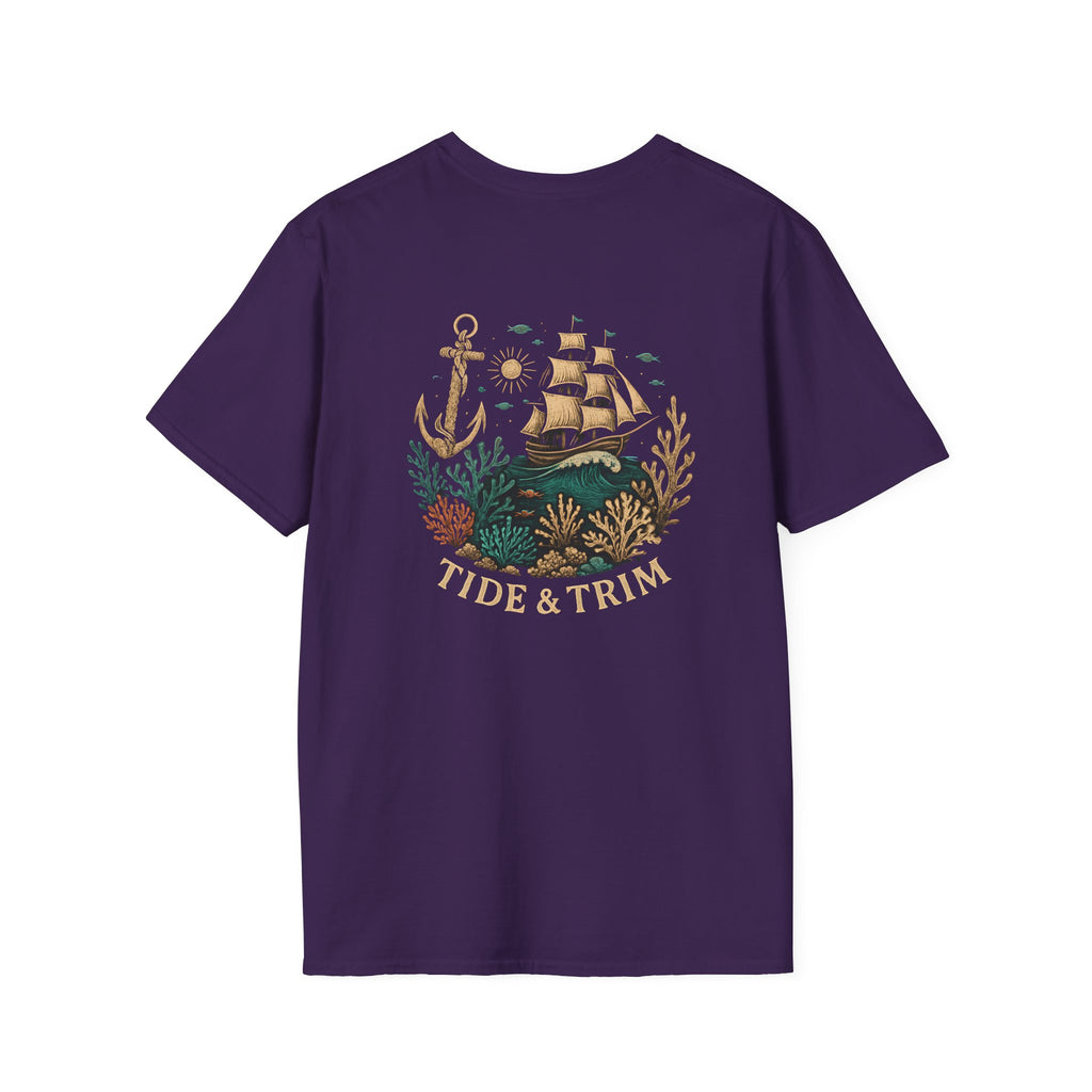 Nautical Anchor & Pirate Ship Coral Reef T-Shirt