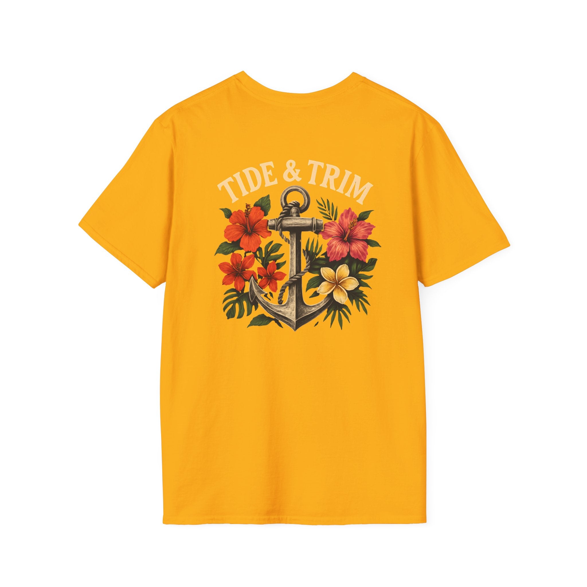 Nautical Anchor Tropical Flowers T-Shirt